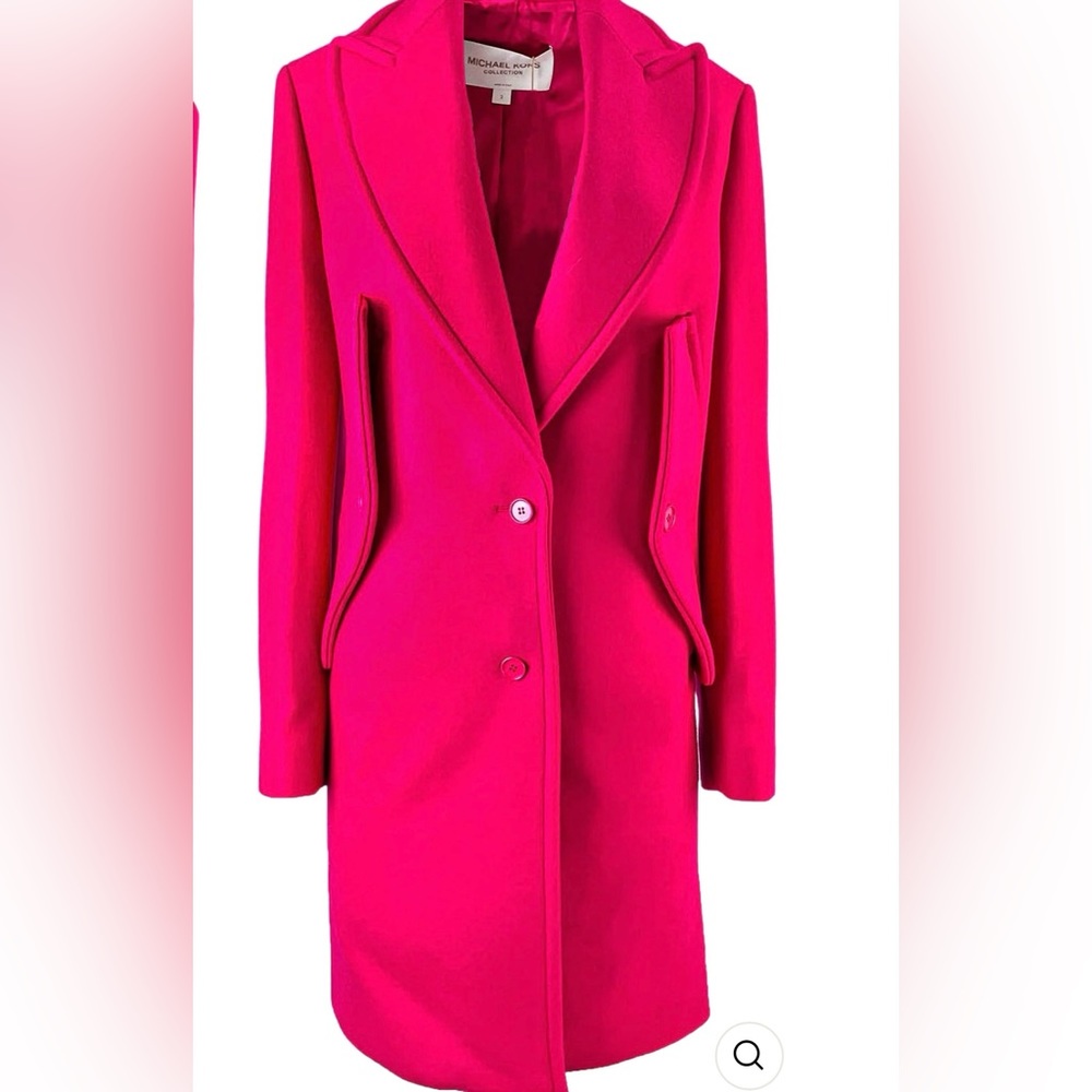 Michael Kors Collection Fuschia Wool Reefer coat size 2 NWT